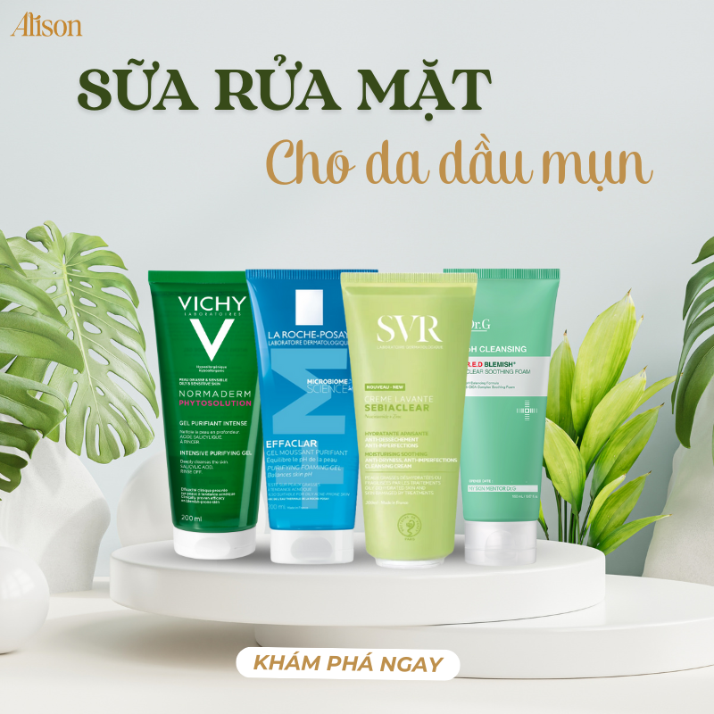 TOP 4 Sữa Rửa Mặt Cho Da Dầu Mụn Giúp Sạch Mụn, Kiềm Dầu | Alison Store